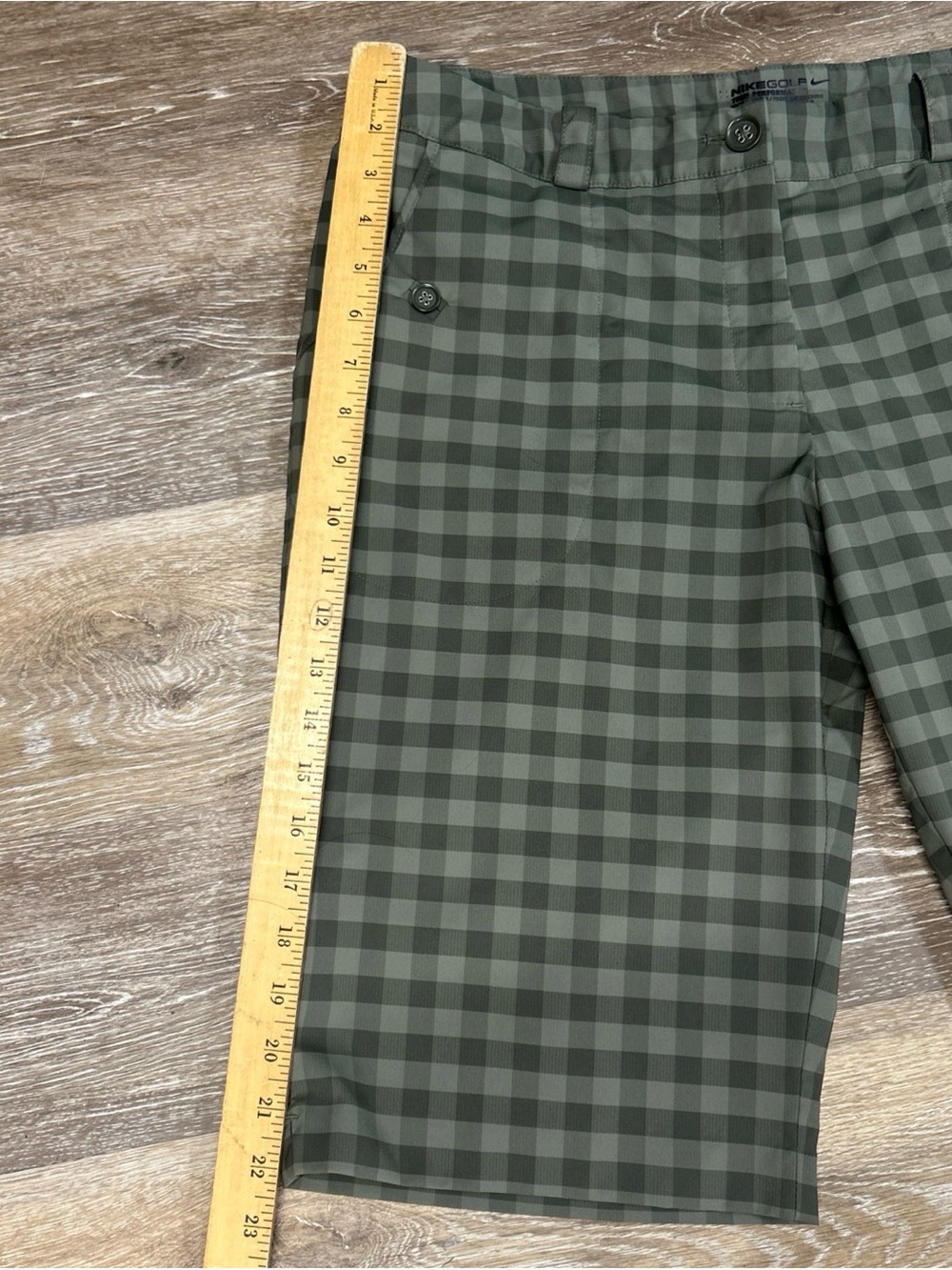 Nike Golf Tour Performance Men’s Green Checkered Golf Dri Fit Shorts Size Large - Picture 6 of 14